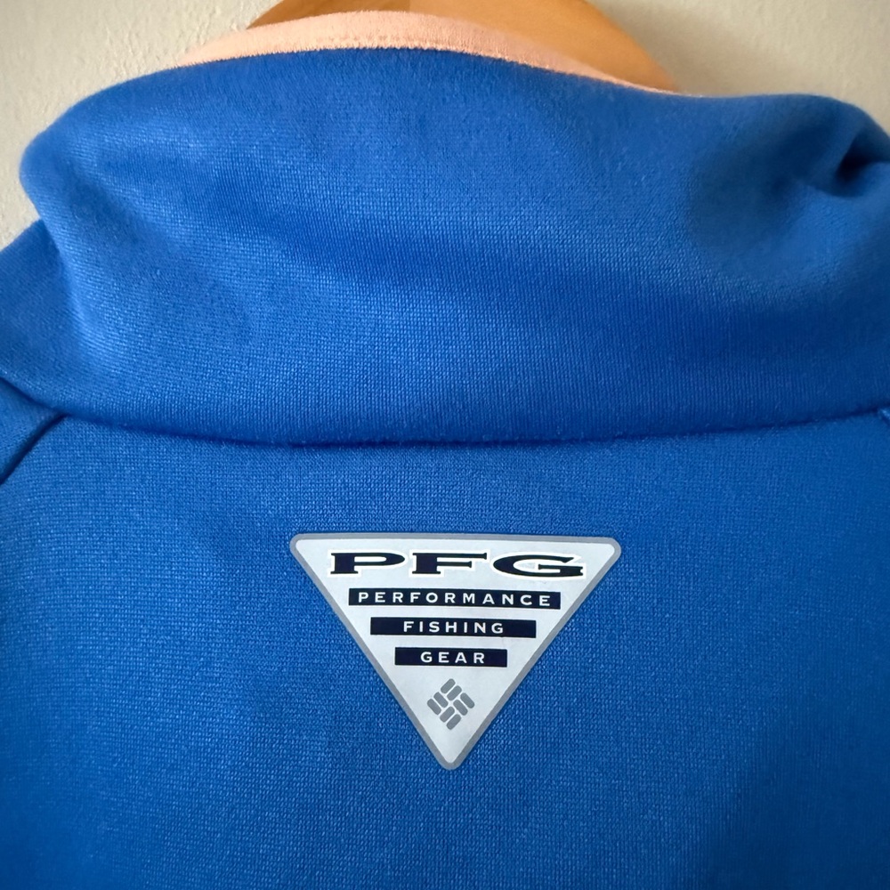 Columbia PFG Fishing Blue Quarter-Zip Pullover XS - Picture 4 of 10